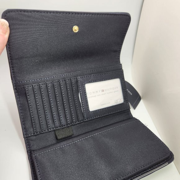 Tommy Hilfiger Leather Trim Wallet, Navy Blue - New with Tags - Picture 8 of 9